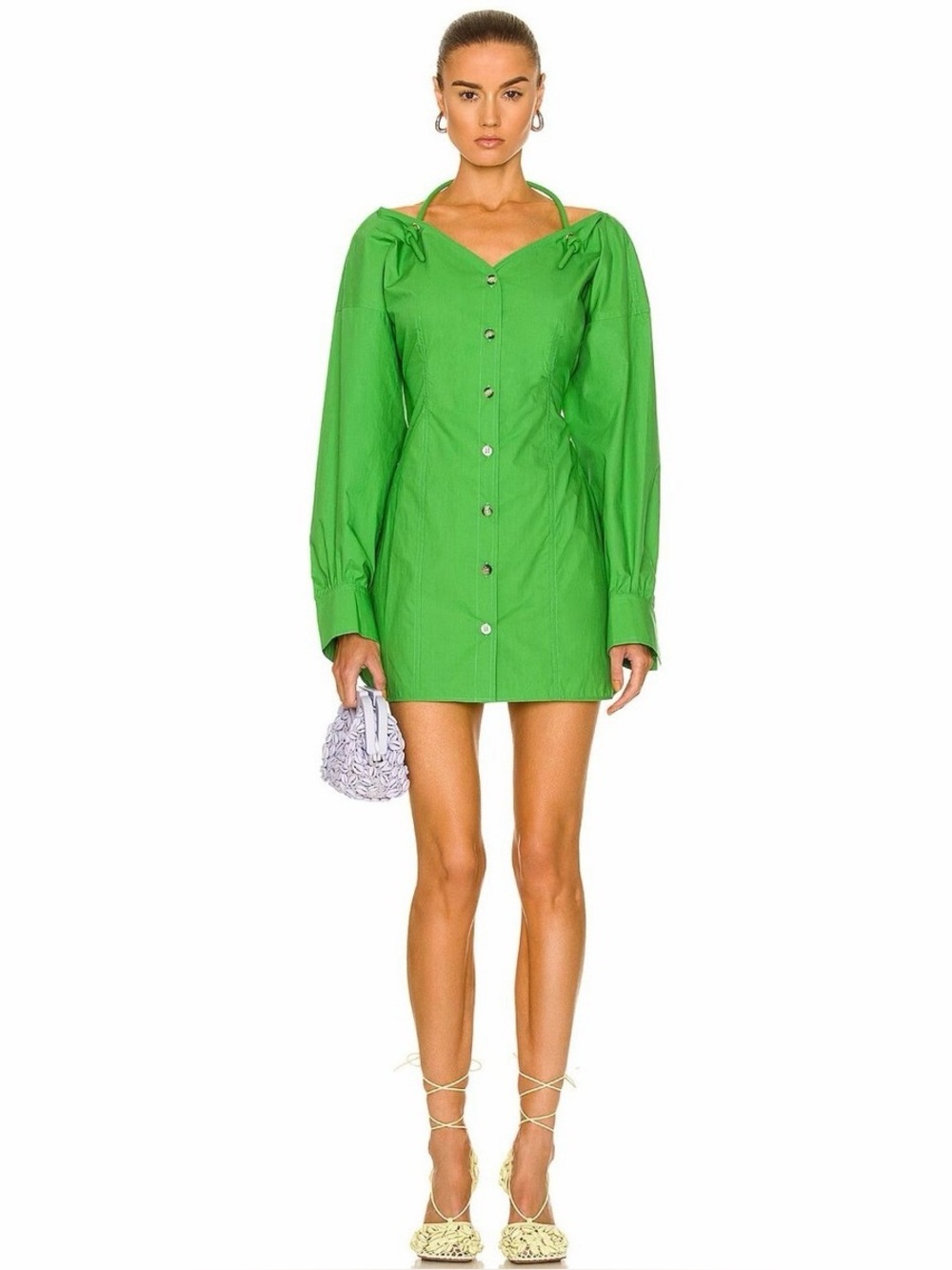 Nanushka Alyssa Mini Dress in Green - XS - New with Tags ($488)